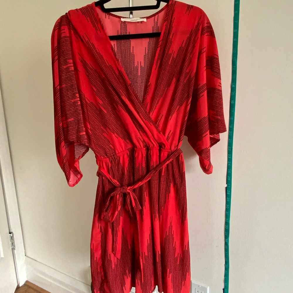 Peach Love California Coral and Black Dress
